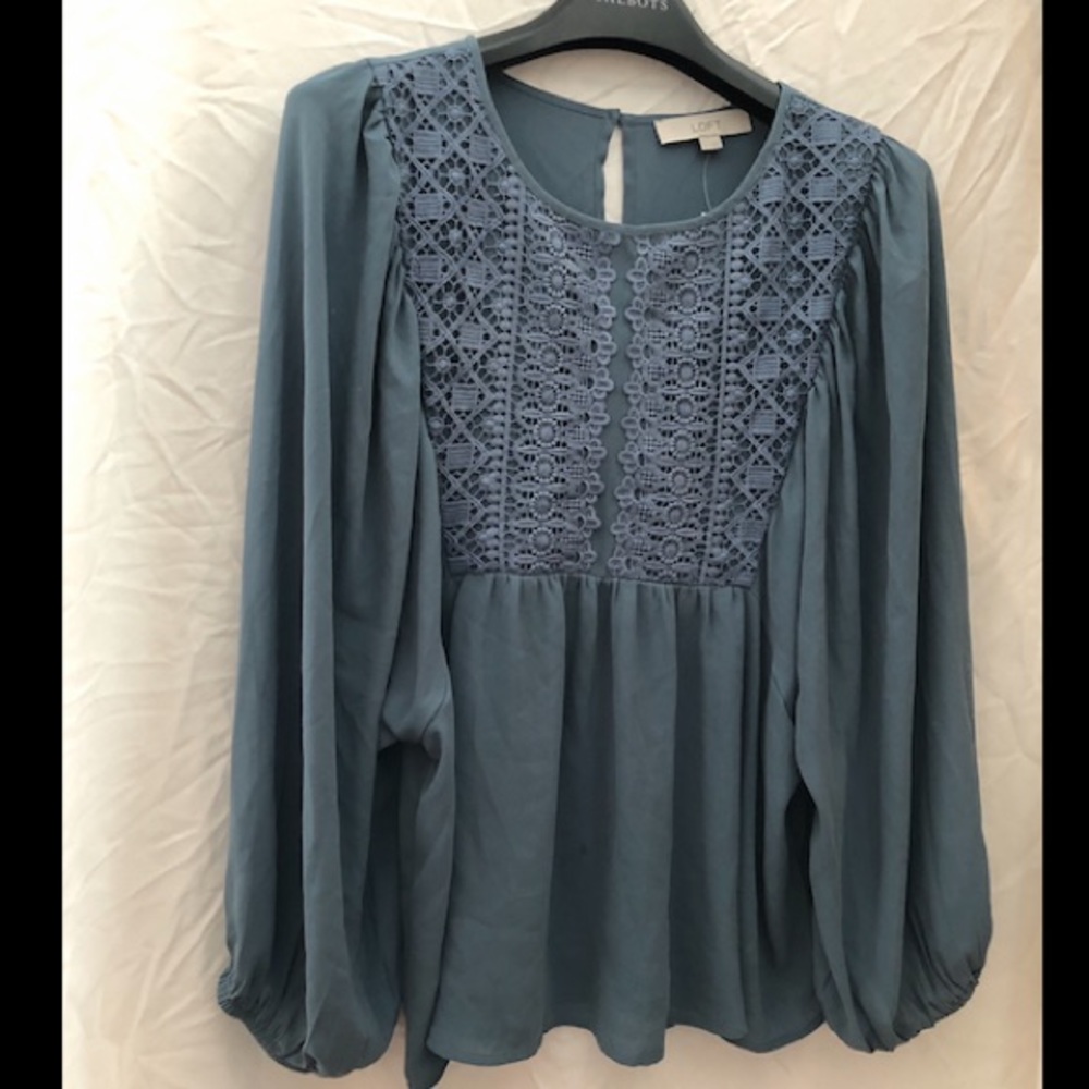 Loft Ann Taylor long sleeve blouse Sz L